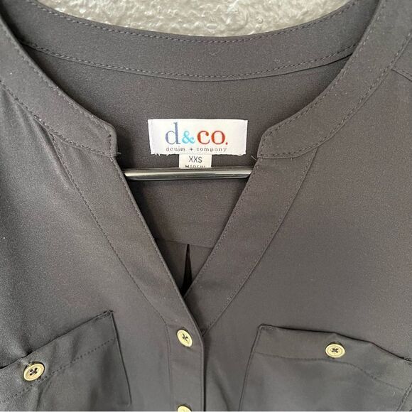 Denim & Co. Roll Tab Sleeve Button Front Soft Utility Tunic - Picture 6 of 11